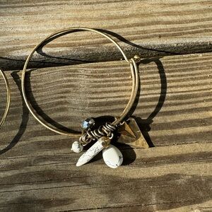 Gold Charm Bangle Bracelet